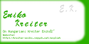 eniko kreiter business card